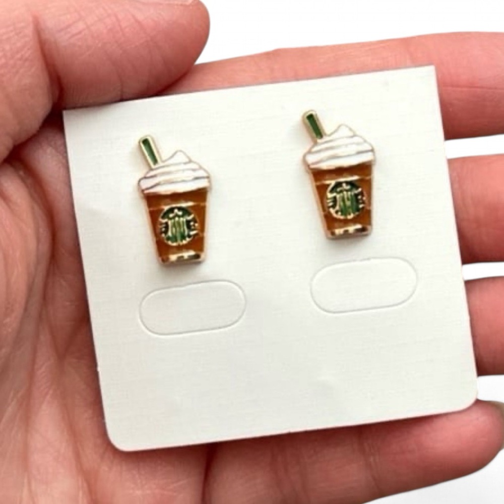 Mini Starbucks Frappuccino Earrings - Picture 2 of 5